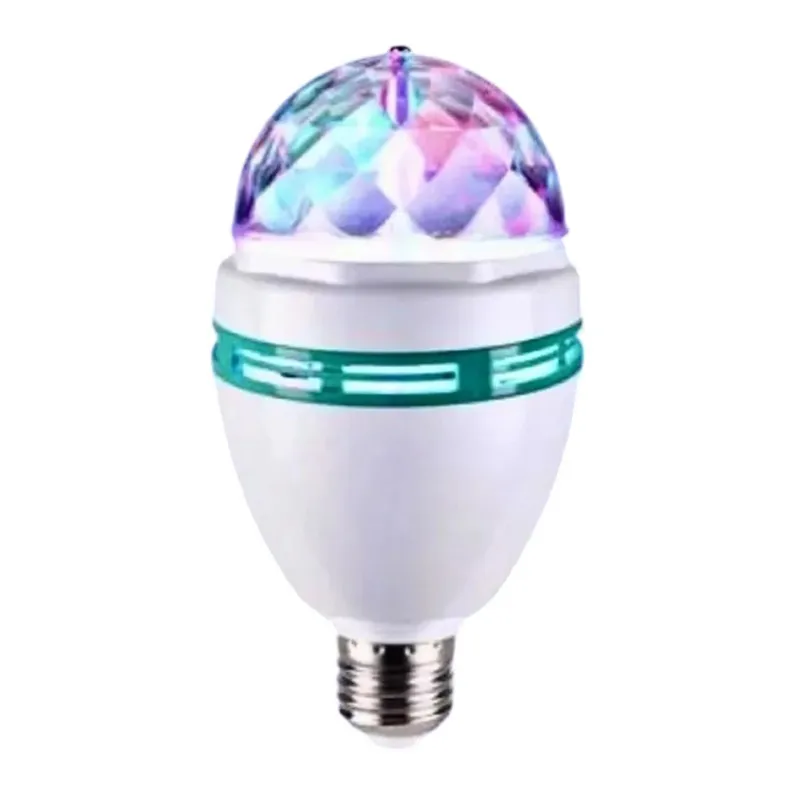 

【ALLOWANCE】Светодиодный RGB вращающийся диско-шар с розеткой E27, адаптером 220 В — красочные эффекты для вечеринок и домашнего декора, вилка европейского стандарта