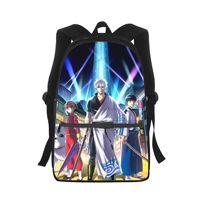 Mochila GINTAMA de anime japonés divertida para hombres y mujeres, mochila escolar con estampado 3D para estudiantes, mochila para ordenador portátil, bolso de hombro de viaje para niños