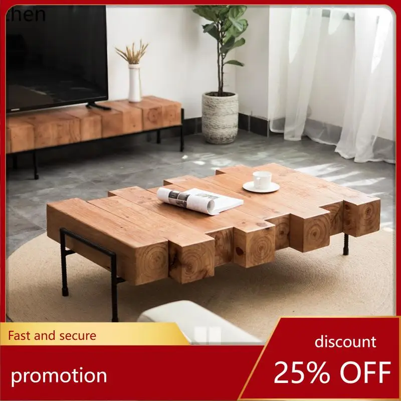 

CZ Black Walnut Wood Tea Table, Solid Wood Balcony Chess Table, Old Elm Wood Go Table