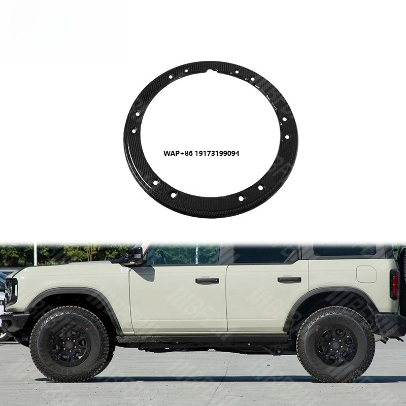 

2021+ for Bronco Exterior Trim Dry Carbon Fiber Car Wheel Hub Cover Trims 4PCS/SET