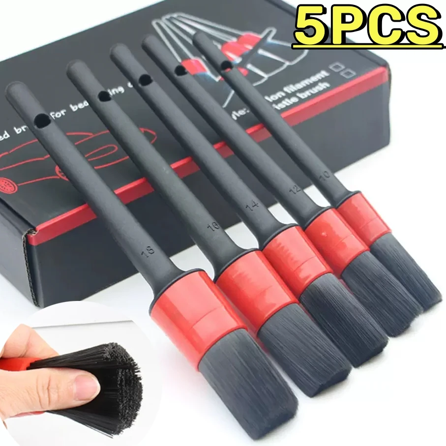 

5PCS Car Cleaning Brush Kit Automotive Detail Brushes For Car Interior Detailing Brush Set Wheel Rims Clean Brush Plastic