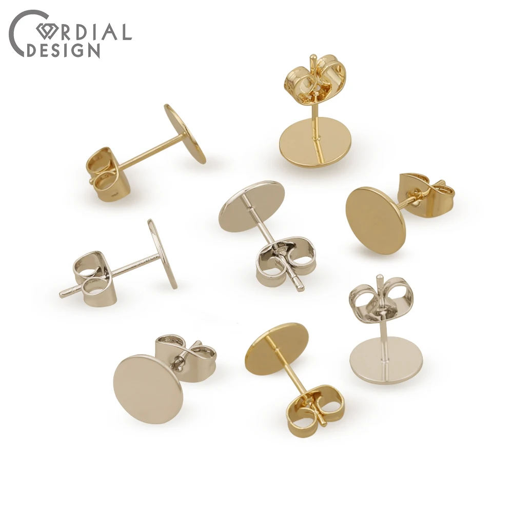 

Cordial Design 100Pcs 8MM Jewelry Accessories/Hand Made/Earring Stud/Genuine Gold Plating/DIY Part/Jewelry Findings & Components