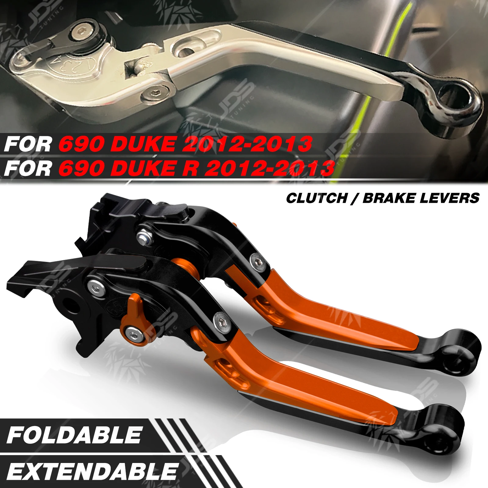 

JDSTUNING For KTM 690 DUKE/690 DUKE R 2012-2013 Clutch Lever Brake Lever Set Foldable Adjustable Handle Levers Accessories Parts