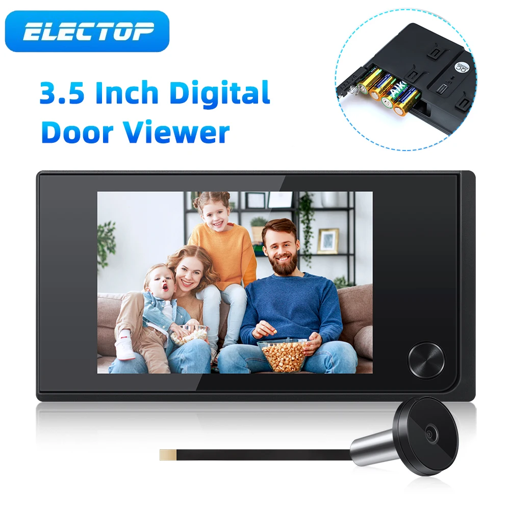 ELECTOP LCD 디지털 구멍 뷰어, 120 ° 구멍 사진 시각 모니터, 전자 고양이 눈 카메라 초인종, 스마트 홈, 3.5 인치