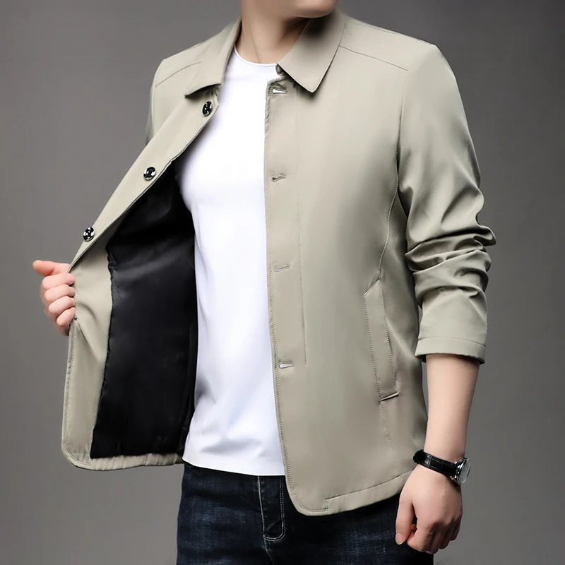 Monocromático Lapela Business Casual Jacket, Trend bonito casaco, Work Young Dad Jacket, Moda primavera, M-3XL, 2024