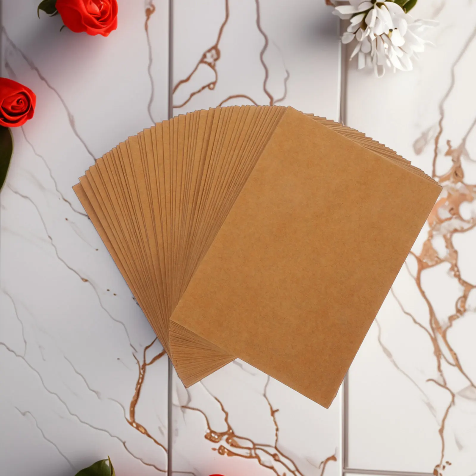 

50Pcs Self Seal Envelopes Thick Khaki Paper Invitation Envelopes for Wedding Birthday Party Shower Celebration Cards