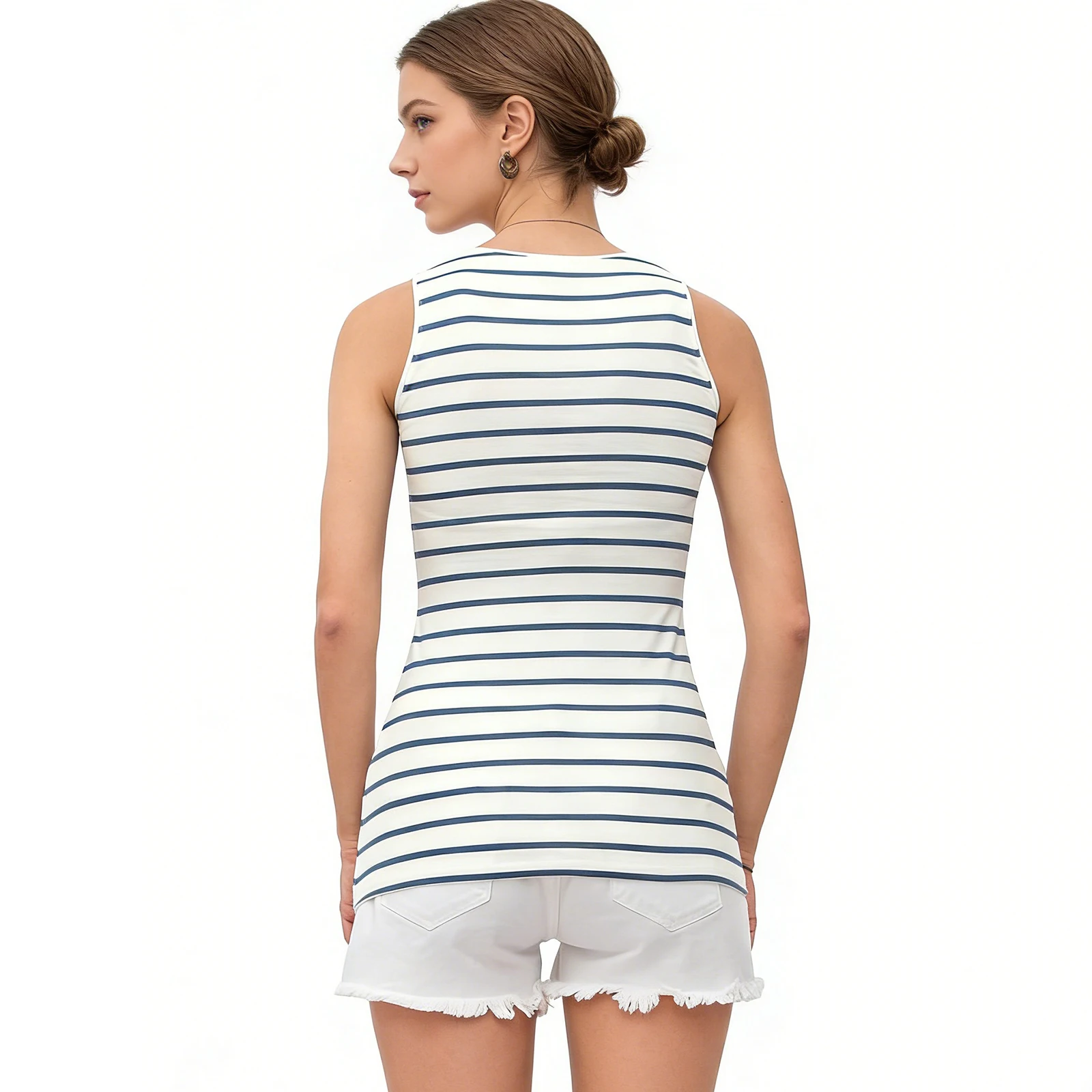 Camiseta sin mangas a rayas pa - Pilates Yoga Embarazadas reseña y precio