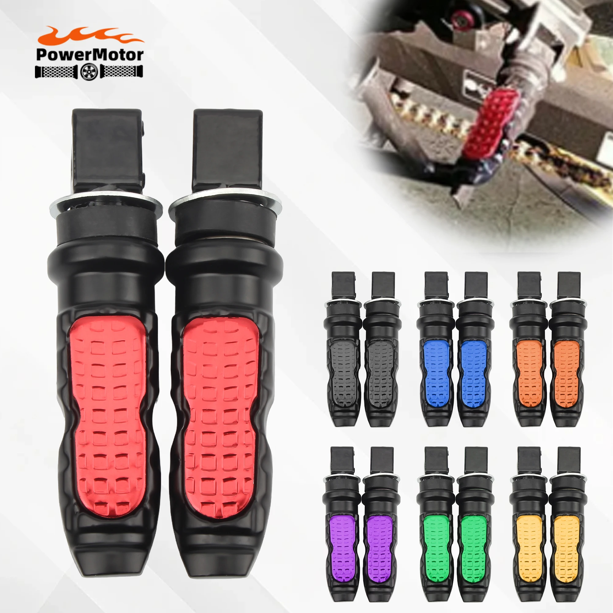 8MM Loch Universal Motorrad Hinten Passagier Fußrasten Aluminium Fußstütze Roller Für KTM Yamaha Honda Kawasaki Motorrad Pedale