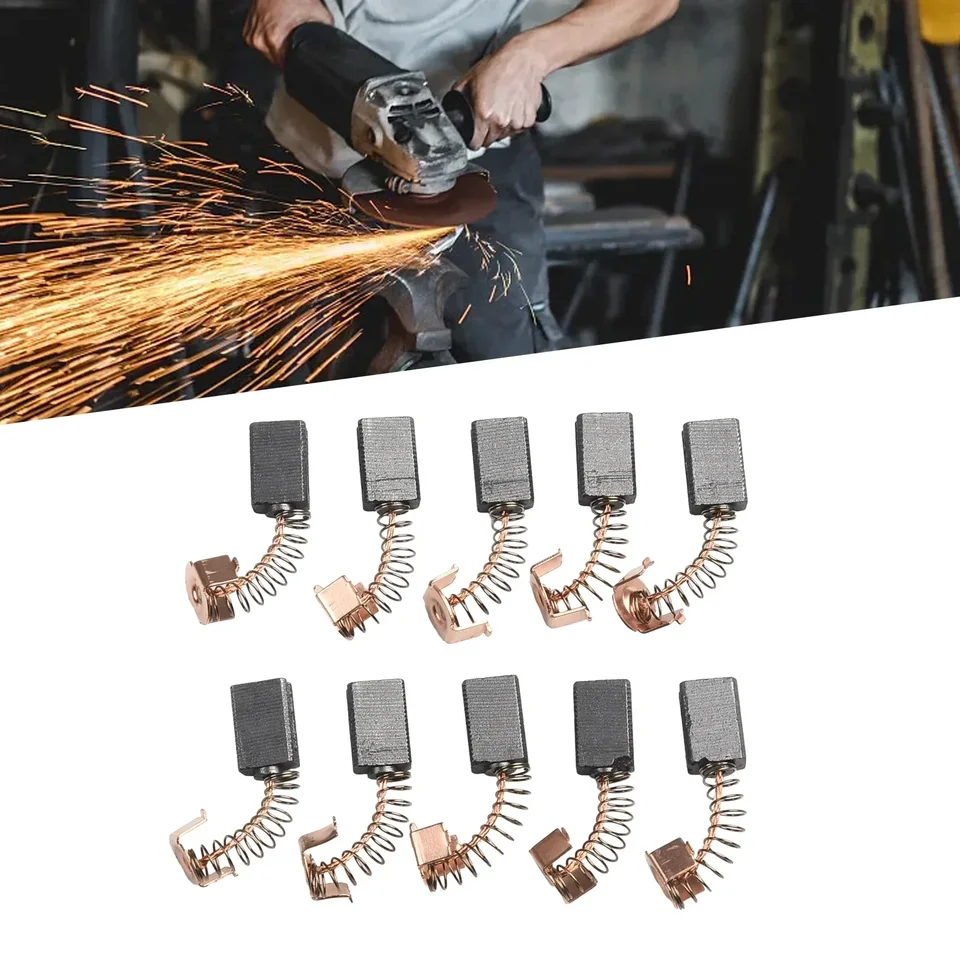 10-Pair Angle Grinder Carbon Brushes – 12x8x5mm Replacement For WS125 & Black+Decker G720 Power Tools