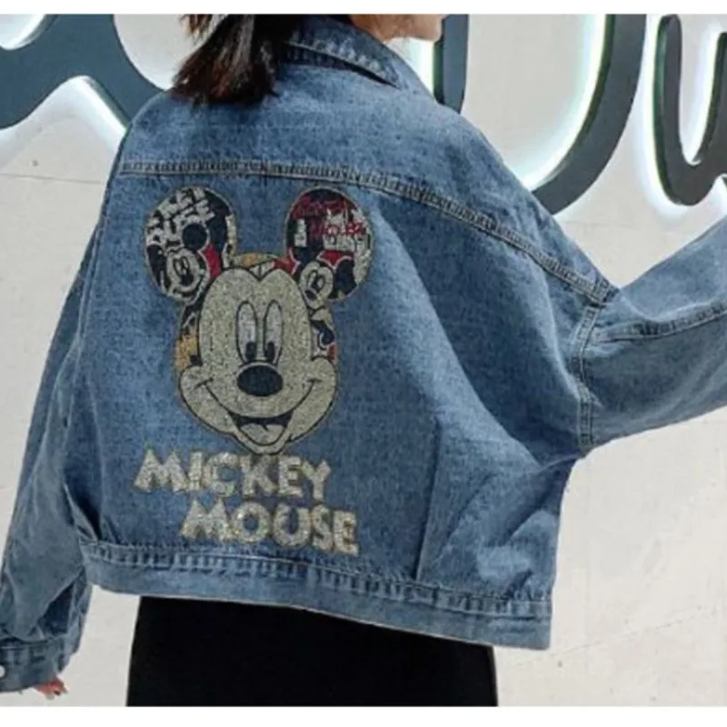 Disney Mickey Cartoon Fashion Denim Coat Hip-hop Streetwear Trendy Men Women Jackets New Korean Loose Harajuku Couples Y2k Tops