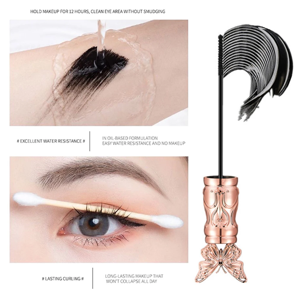 Mascara impermeabile Nero Allungamento Curling per ciglia spesse naturali Mascara arricciati volume per donne e ragazze