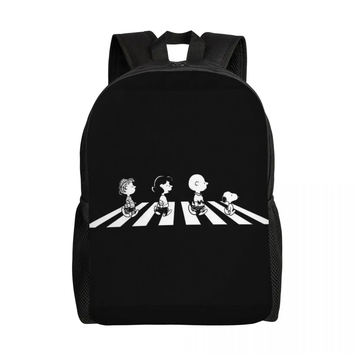 Custom Rock Tees Group Walk Snoopy Backpack for Women Men College School Students Bookbag Fits 15 Inch Laptop Dog Bags