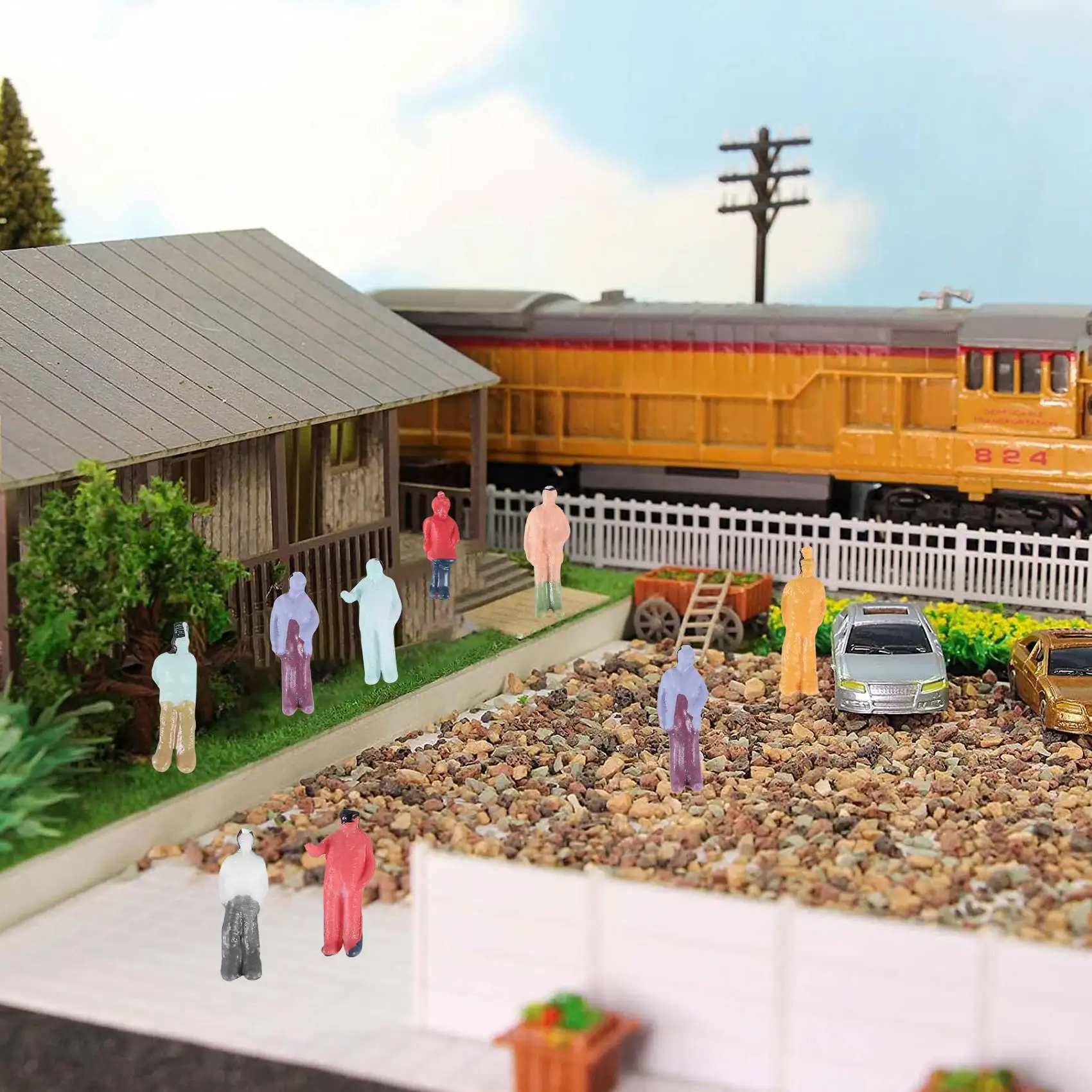 モダン 100 個 Z スケール 1:200 ミックス塗装モデル人物鉄道公園ストリート