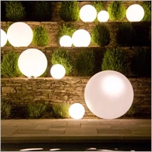 Bola LED de Material plástico para jardín, luz de luna inalámbrica dmx, resistente al agua, alimentada por energía solar, nuevo diseño