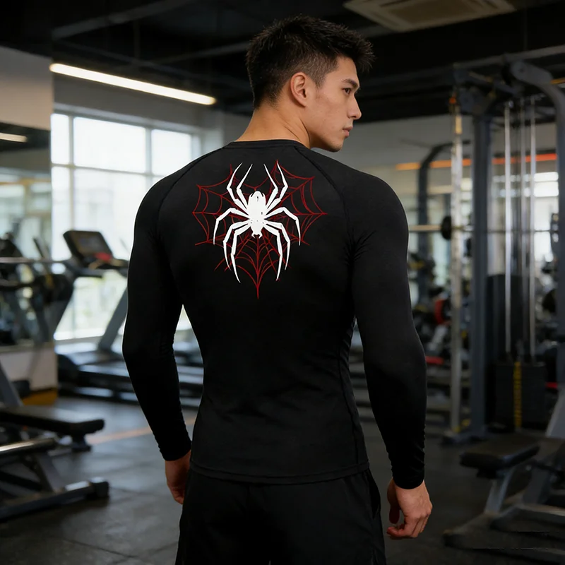 Quick-drying Training Long-sleeved, Bodybuilding T-shirt Sports Top Running, T-shirt Men's Compression Long-sleeved Top  S-3XL