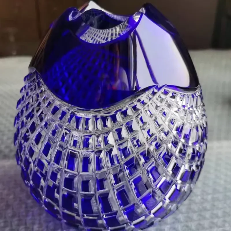 Colorful Mini Crystal Glass Vase Round Bottom Home Dining Table Decoration Small Flower Holder Modern Interior Ornament Gift