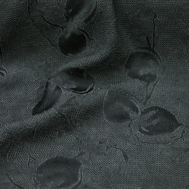 

Dirty black jacquard fabric dirt-dyed autumn and winter skirt Hanfu blouse design