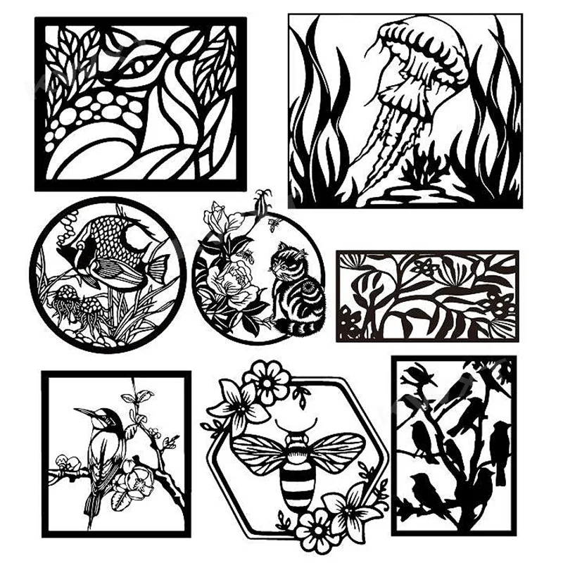 100 Animals Wall Art Decoration Design Drawings for CNC Laser Cutting DXF CDR format 2D Vector CorelDraw AutoCAD Files