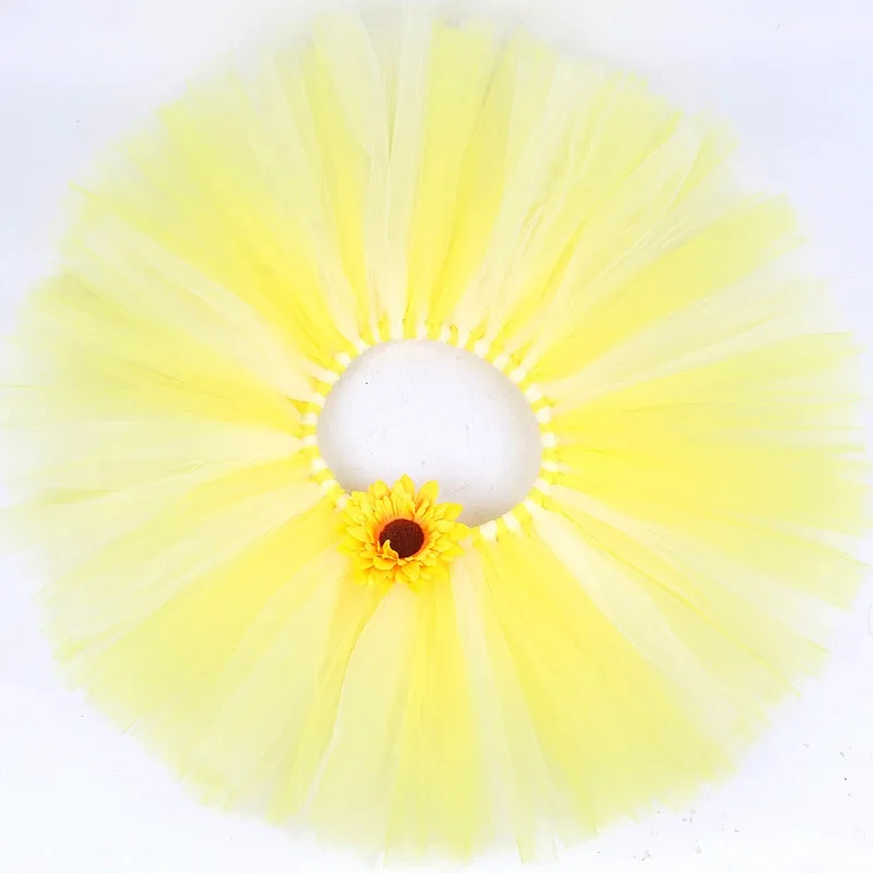 Yellow Sunflower Tutu Skirt for Girls Hawaiian Dress Up Costumes for Kids Toddler Photoshoot Ballet Tutus Birthday Dance Outfit