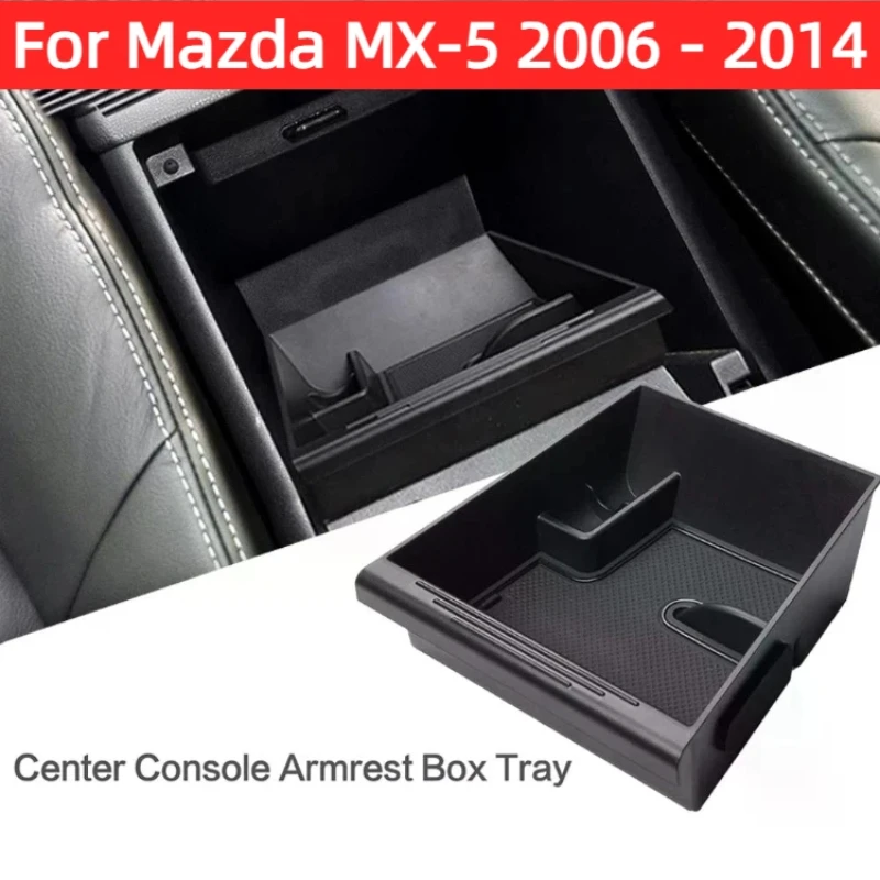 Car Armrest Center Console Storage Box Organizer Holder Tray for Mazda MX-5 2006 - 2014 MX5 MIATA Roadster Styling Accessories