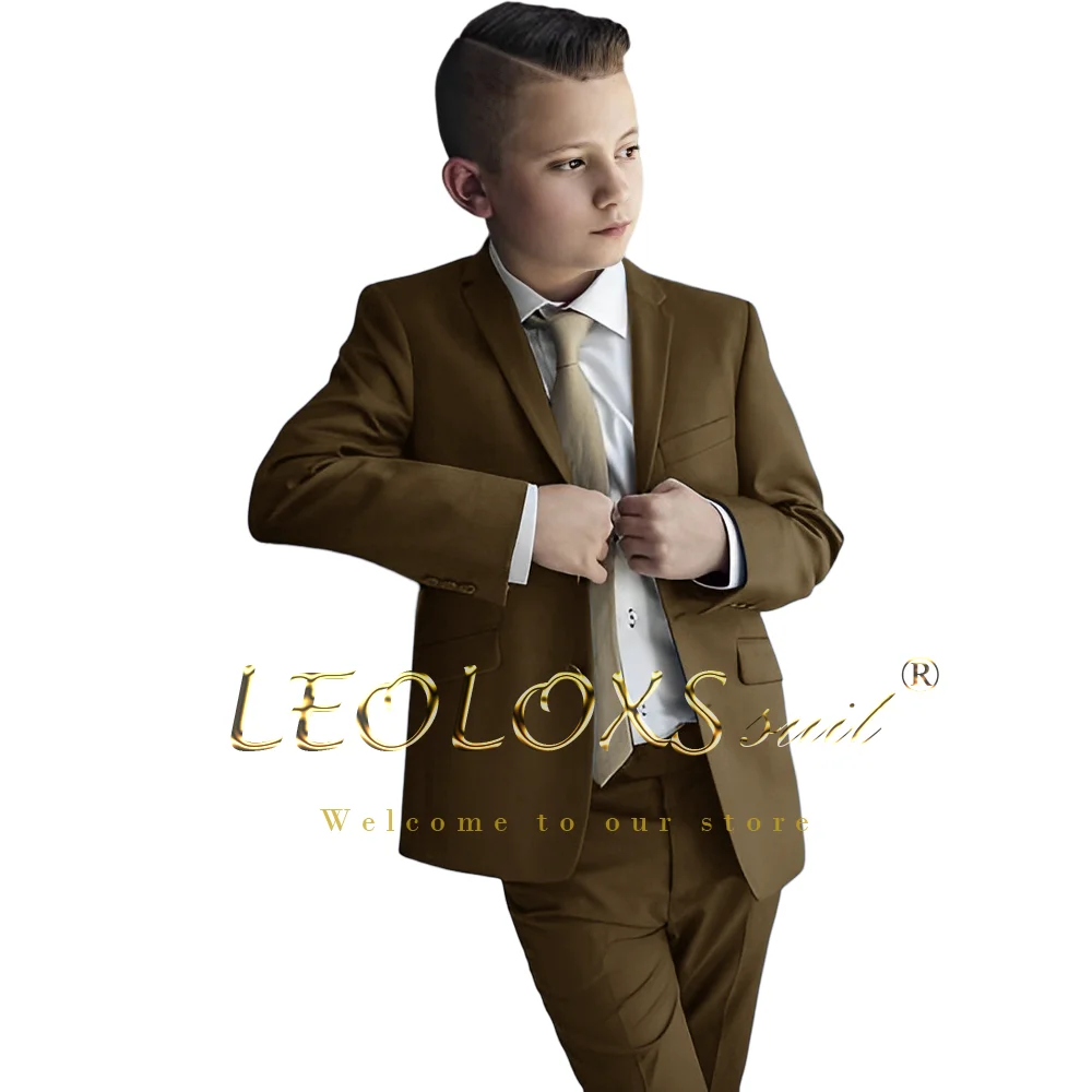 

Boys' 2-piece formal suit (jacket + trousers) navy blue suit for formal occasions 2-16 years old customized suit