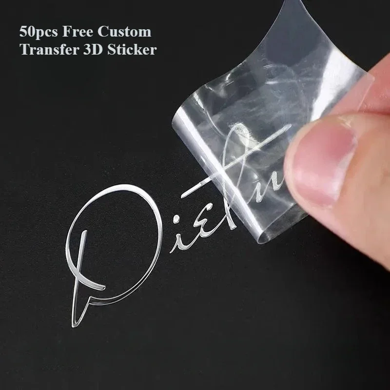 Custom Transfer 3D Sticker Shiny Gold Silver UV Print Transfer Sticker Company Logo Wedding Personalized Transfer Sticker