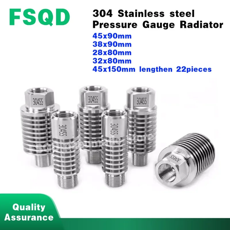 

1 шт. 45x90 мм, 38x90 мм, 28x80 мм, 32x80 мм, 45x150 мм, радиатор из нержавеющей стали 304 для манометра, с резьбой M20x1.5, G1/2, G1/4, NPT1/2