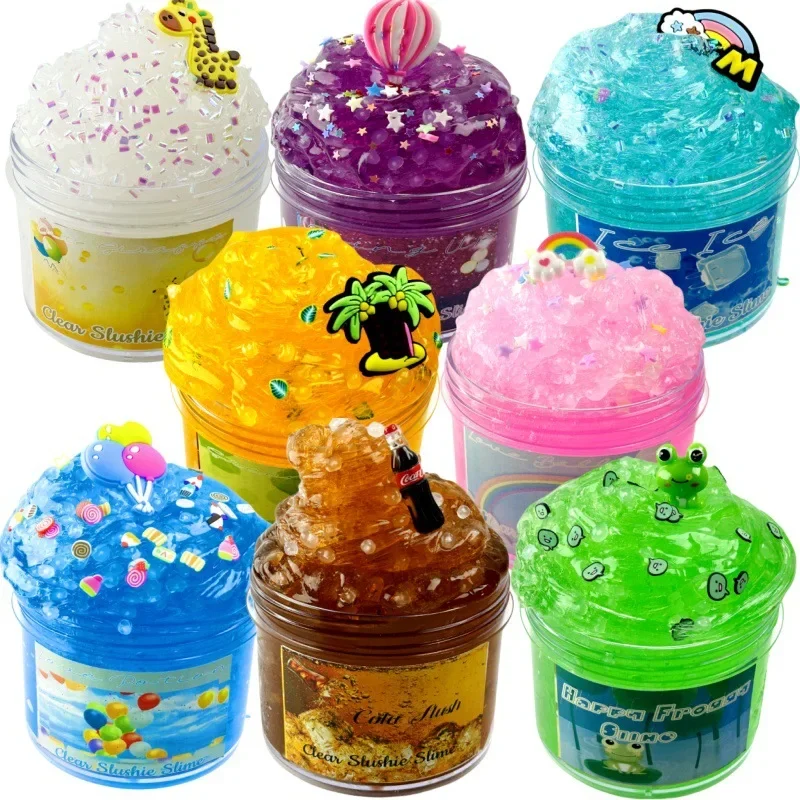 Kit de encanto de Slime para niños, grano de arroz, puzle de espuma elegante, cristal de descomposición, masa de juego, barro, limo, crujiente, PAS