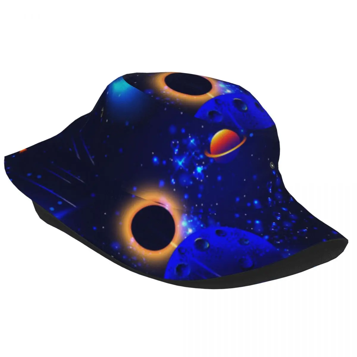 Space Illustration Bucket Hat Bob Fisherman Cap Outdoor Travel Sun Visor Fashion Panama