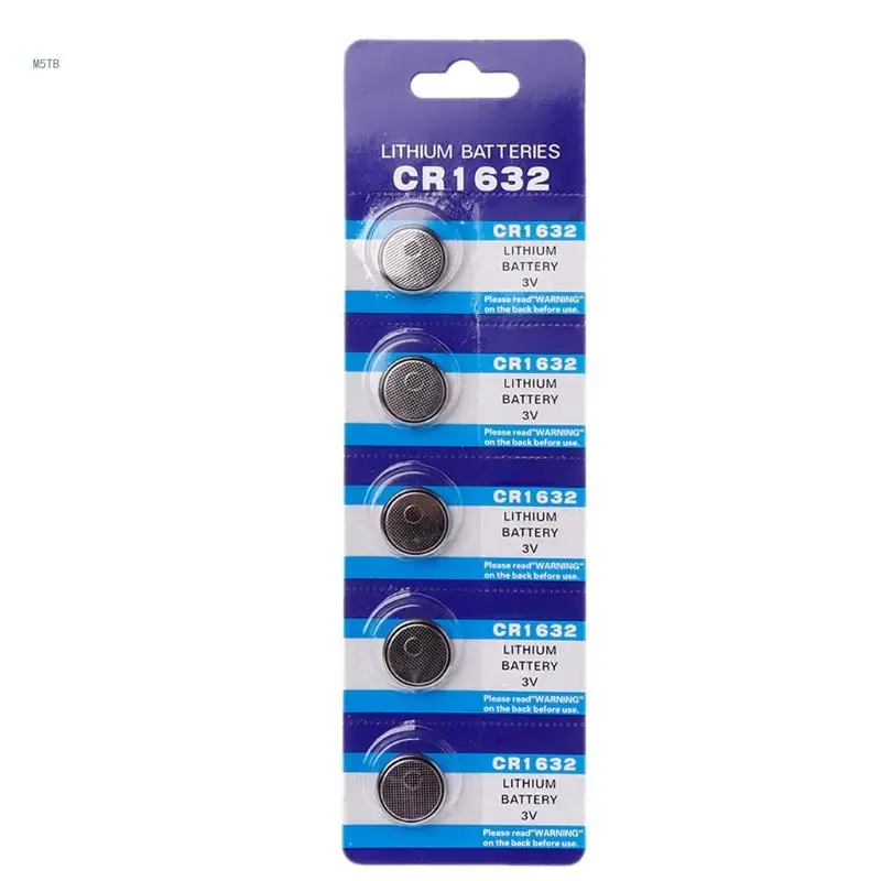 3V CR1632 Button Batteries LM1632 BR1632 ECR1632 Cell Coin Lithium Battery-5 Pcs Dropship