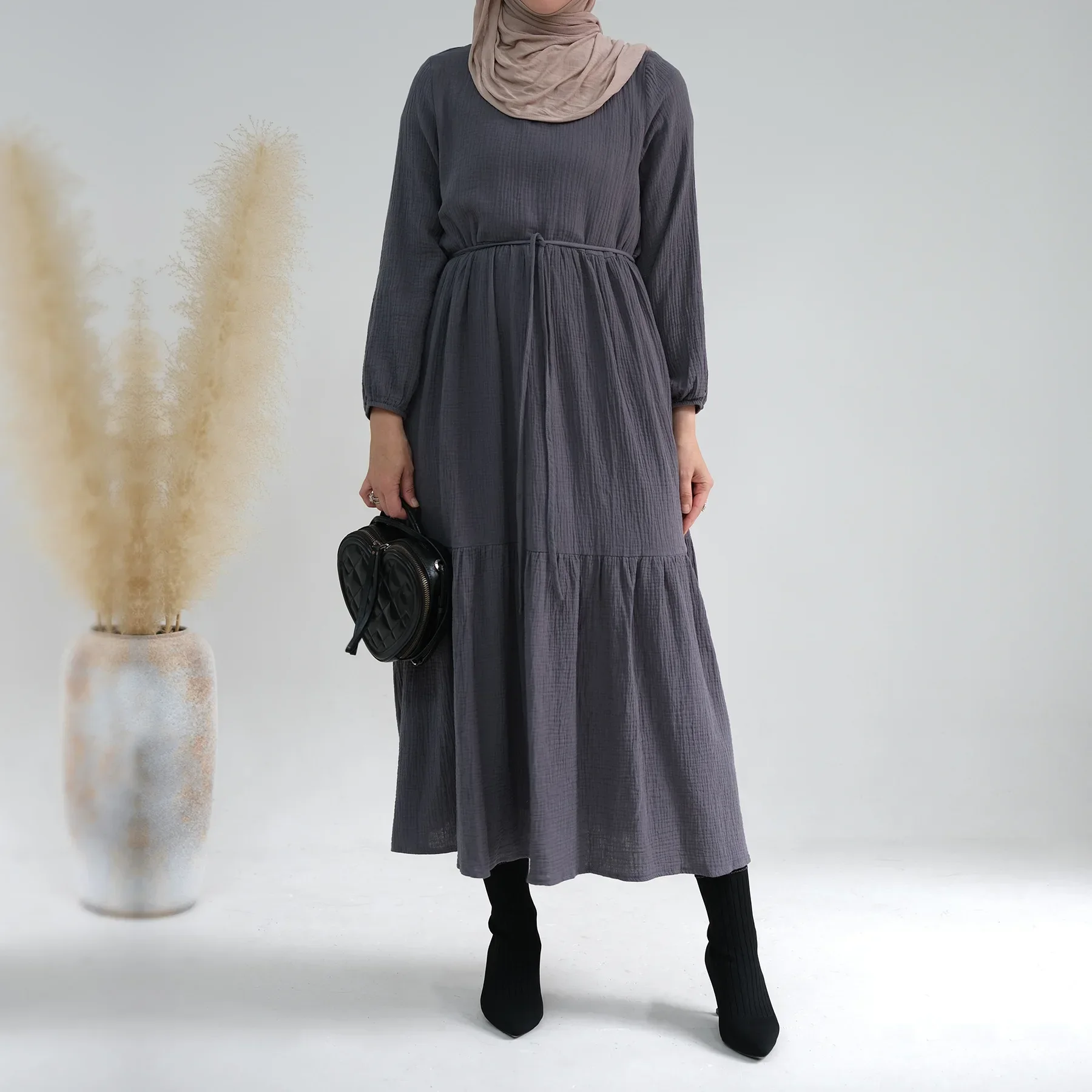 

Muslim Dress Dubai Turkey Muslim Abaya Long Sleeve Islam Clothing Loose Abayas Women Dress Kaftan Modesty Robe Abayas for Women