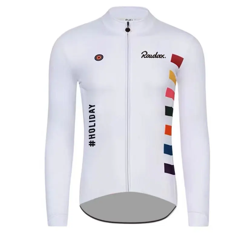 Raudax White Breathable Cycling Suit for Men and Women, MTB Jersey, Team Cycling Shirt, Summer, Senior Race, New, 2024