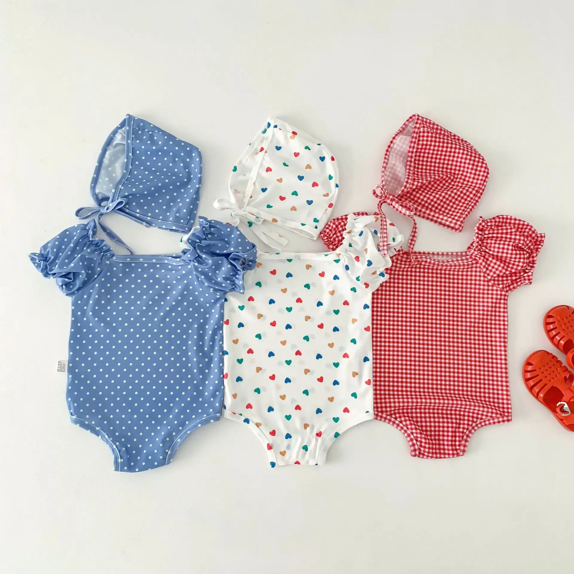 ZOETOPKID 2-teiliges Set Sommer-Baby-Badeanzug mit Schwimmkappe, Einteiliger Badeanzug für Mädchen, Schnelltrocknender Strand-Badeanzug für Draußen – Detail 4