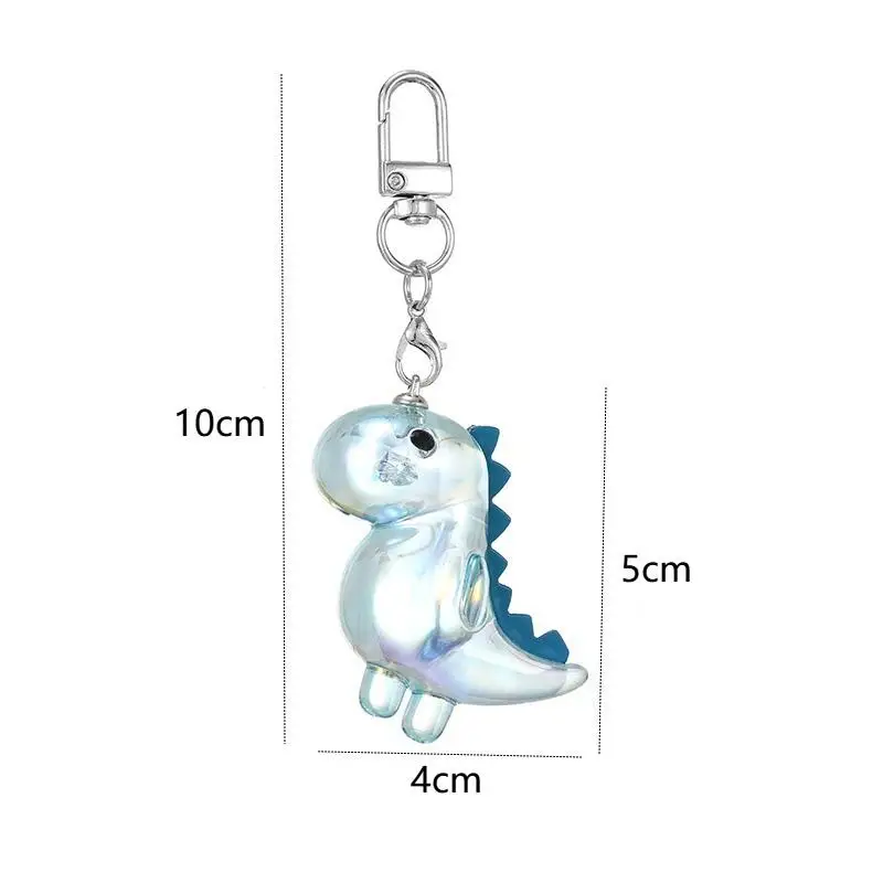 Niedlicher Acryl-Dinosaurier-Schlüsselanhänger, kombiniert mit einer robusten Schnalle, als dekoratives Accessoire für Rucksäcke und Taschen im Alltag, ein schönes Weihnachtsgeschenk. – Detail 8