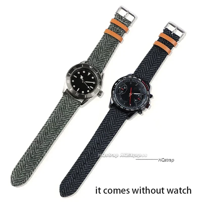 High Quality 22mm 20mm 18mm Watch Strap Retro Nylon Leather Wristband for Seiko Quick Release Bracelet for Rolex Belt Wholesale