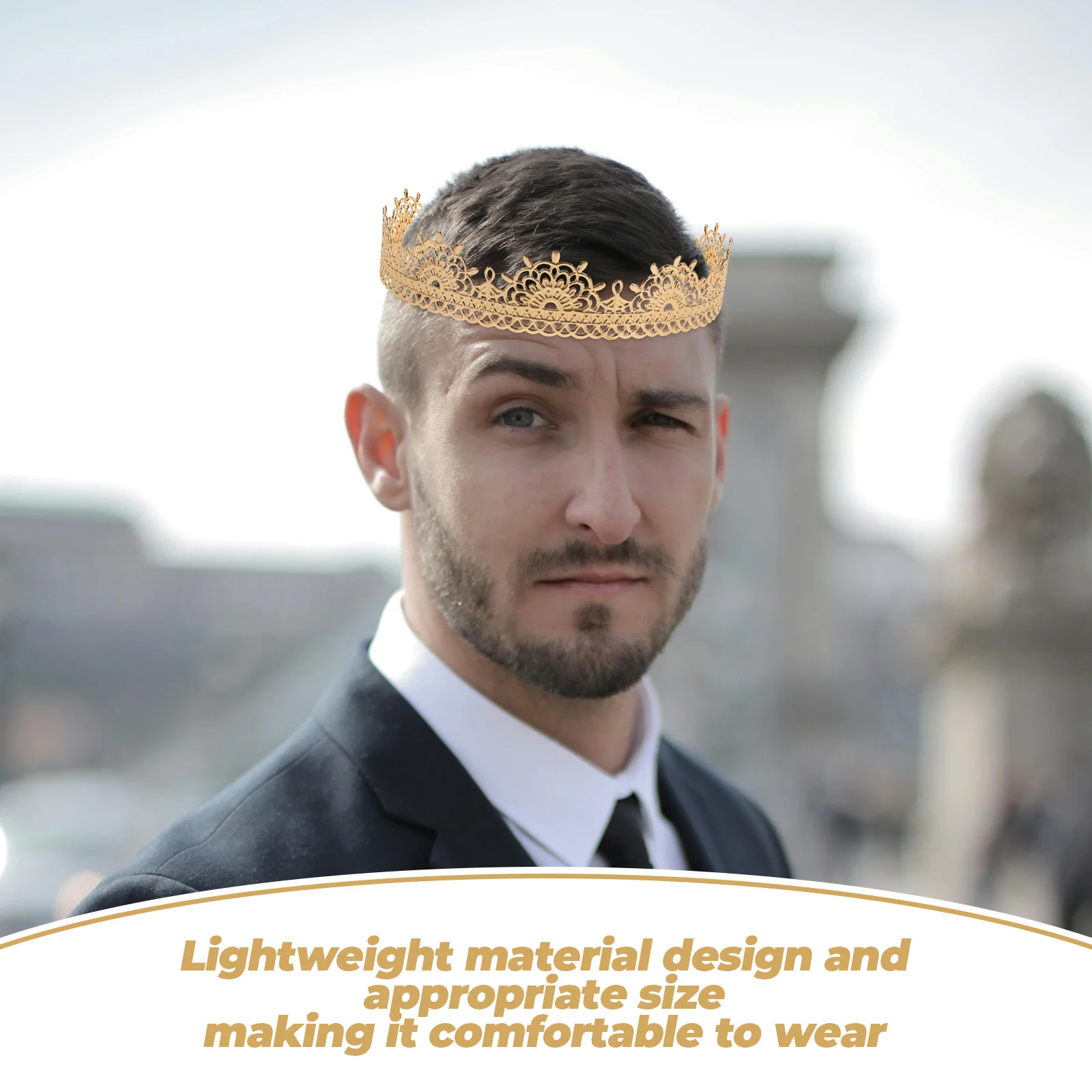 Koning Kroon Hoofdband Vintage Kroon Voor Mannen Verjaardag Halloween Party Stage Performance Cosplay Prop Kostuum Accessoire