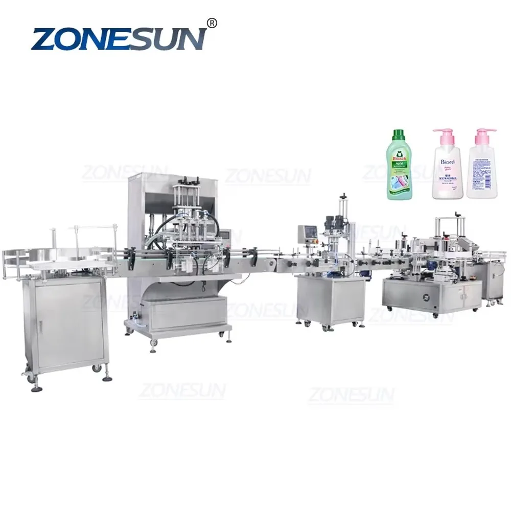 Automatic Bottle Filling Capping Labeling Machine Line Servo Quantitative Flat Bottle Production Line