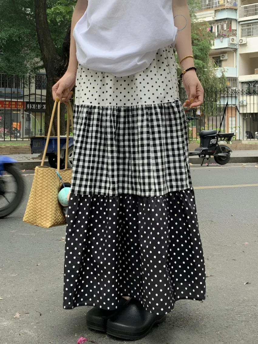 

Alien Kitty Korea Office Lady Skirts Women New Summer Polka Dots 2026 Fashion Loose Chic Casual Cake Maxi Sweet Camping Slim