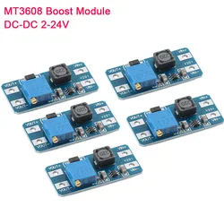 5Pcs/1p MT3608 DC-DC Adjustable Boost Module 2A DC DC Boost Step up Converter Module 2-24V to 5V 9V 12V 28V Power Module Booster