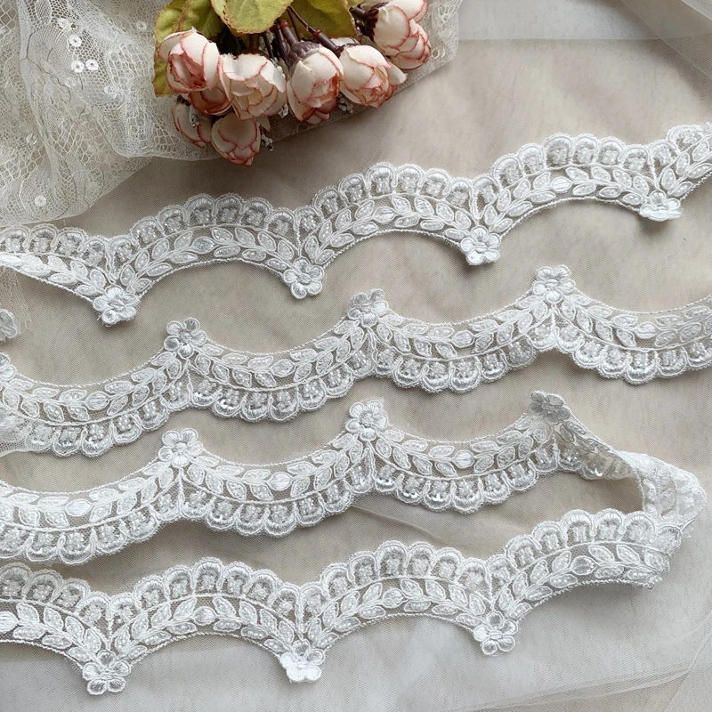 Simple Style Nail Beaded Exquisite Floral Embroidered Lace Trim Boards