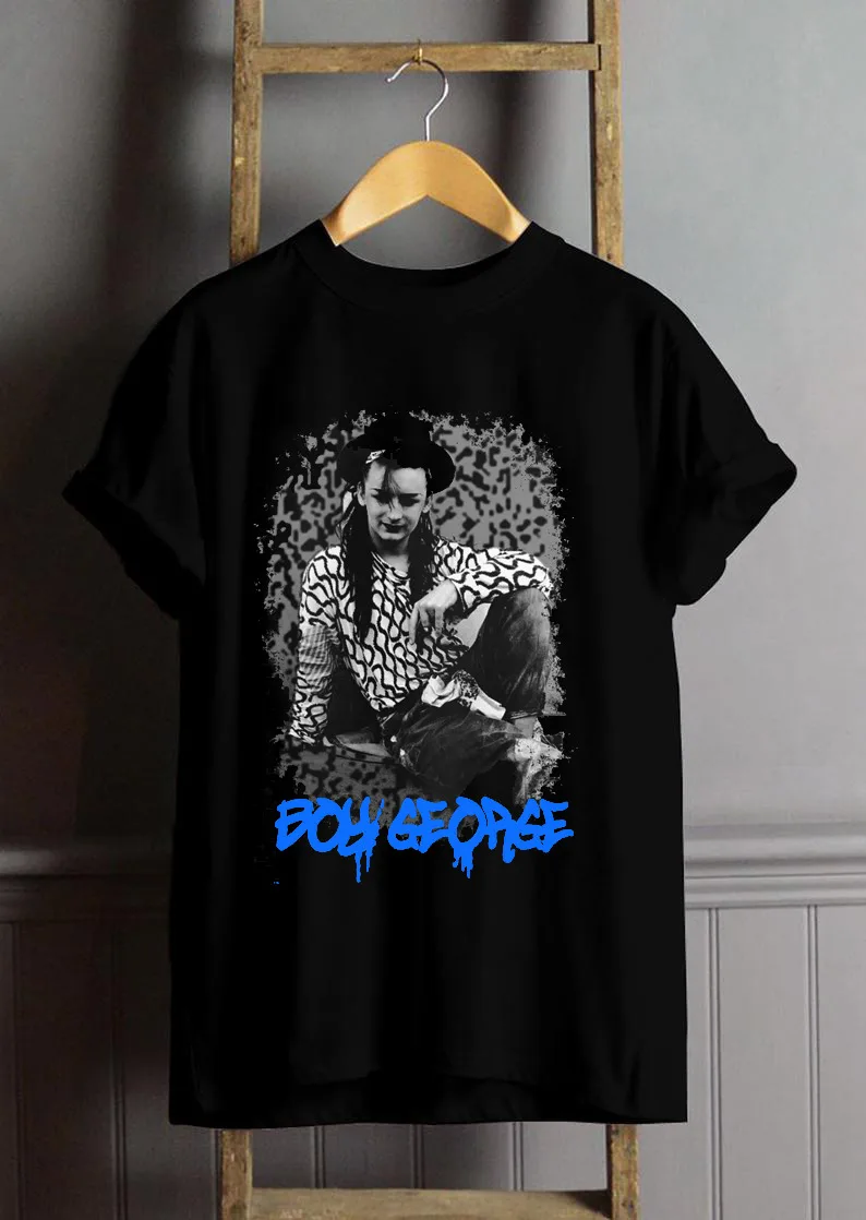 Футболки с длинным рукавом для мальчиков, хлопковые рубашки с принтом «Джордж культура», певицы, клуба, черные