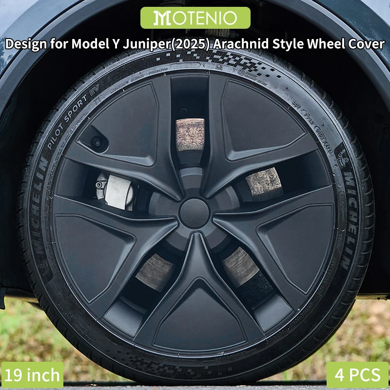 

4pcs for Tesla Model Y 2025-2026 Juniper 19 inch Spiderweb Style Hubcaps Rim Cover Accessories Hubcaps Car Wheel Covers