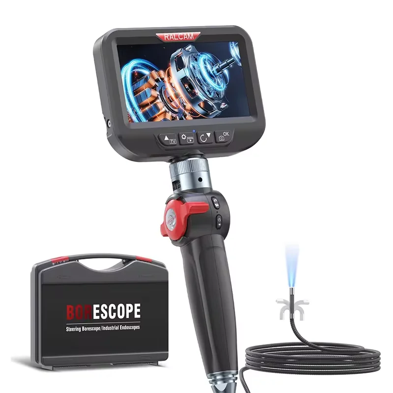 

Ralcam Articulating Borescope -Endoscope 6.2mm Inspection Camera 4.3" HD 720P Pipe Tube Camera 6 LED Lights 2M Semi Rigid Cable