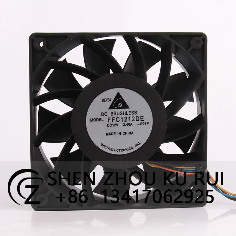 

FFC1212DE Case Cooling Fan for Delta DC12V 2.40A EC AC 120x120x38mm 12038 12CM Violent High Air Volume Server Heat Dissipation