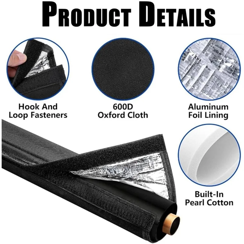 Изоляционные крышки для труб ABKY-AC, 2 упаковки для наружных 3-слойных медных изоляционных крышек для труб HVAC, 72X10,2 дюйма, Оксфорд