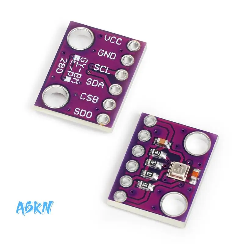 ABKN-2PCS BME280 3.3V Sensor Module Atmospheric Pressure Temperature Humidity Sensors I2C SPI Breakout GY-BME280