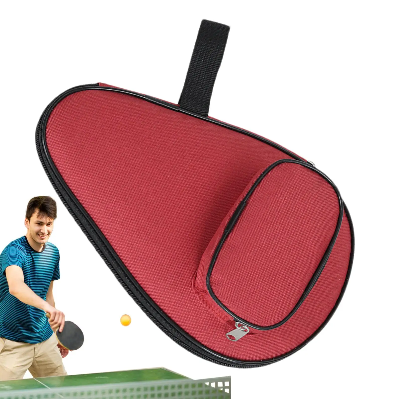 

Чехол для весла для пинг-понга, защитный чехол для настольного тенниса, практичная спортивная сумка для хранения ракеток на молнии с ручкой