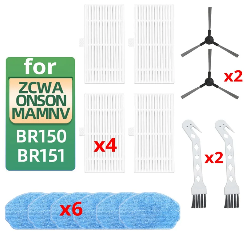 N83R 掃除機用 ZCWA ONSON MAMNV BR150 BR151 サイドブラシフィルタークロスアクセサリーブラシ