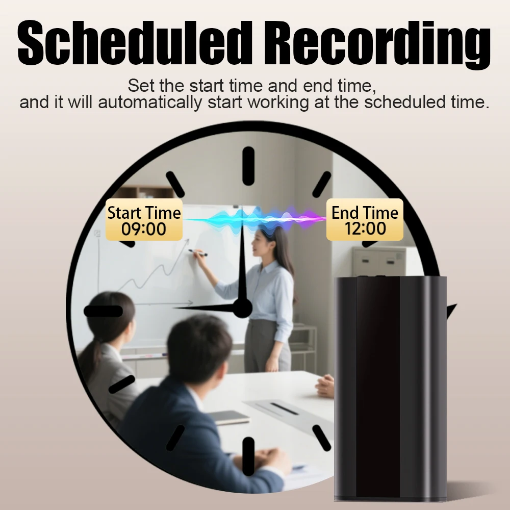 مسجل صوت احترافي Famue 2025 جديد - تسجيل 760 ساعة، تقليل الضوضاء 90 ديسيبل، 64 جيجابايت، صوت عالي الدقة، مدمج، صوت إلى نص، MP3 #5