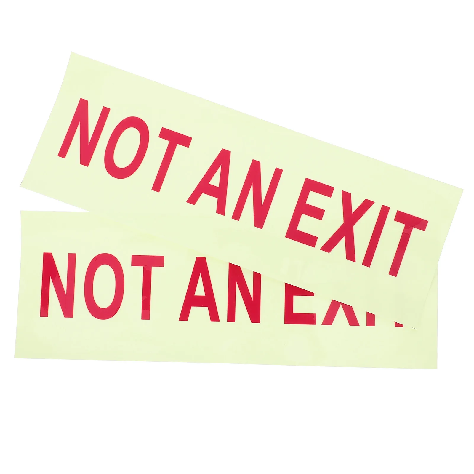 

2Pcs Glow-in-The-Dark Self-Adhesive Not An Exit Sign Safety Warning Sticker for Business Mall Supermarket Factory Public Area